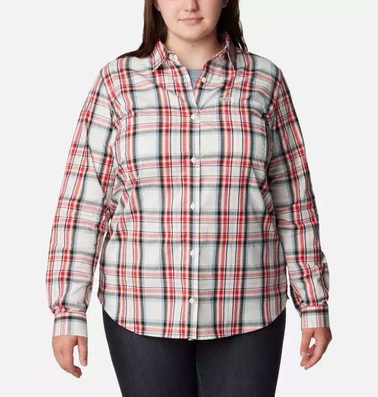 Columbia Women's Anytime™ Patterned Long Sleeve Shirt - Plus Size. 1