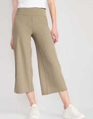 Old Navy Extra High-Waisted PowerLite Lycra° ADAPTIV Cropped Hybrid Pants for Women beige