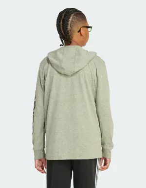 Long Sleeve Snow Heather Hooded Tee (Extended Size)