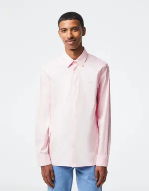 Camisa slim fit em popelina de algodão com colarinho francês Lacoste para homem