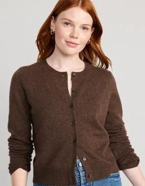 Cropped Cardigan Sweater for Women brown