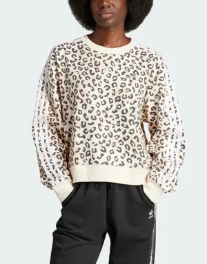 Adidas Originals Leopard Luxe Trefoil Crew Sweatshirt