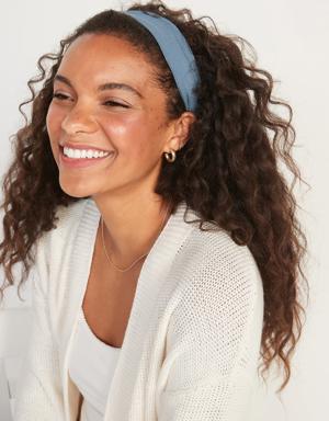 Waffle-Textured Headband for Women blue