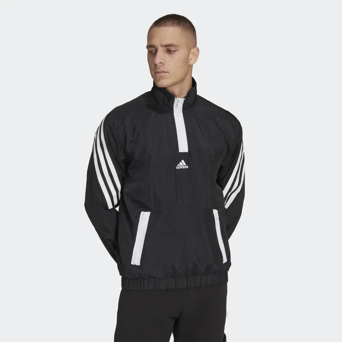 Adidas Future Icons 3-Stripes Woven 1/4 Zip Sweatshirt. 2