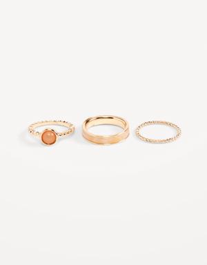 Gold-Plated Ring 3-Pack for Women gold