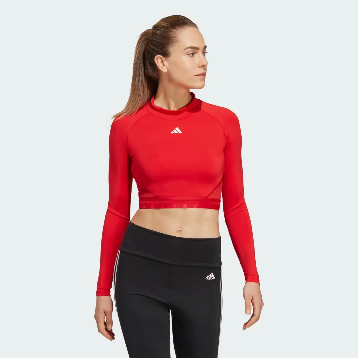 Adidas AEROREADY Hyperglam Crop Long-Sleeve Top. 2