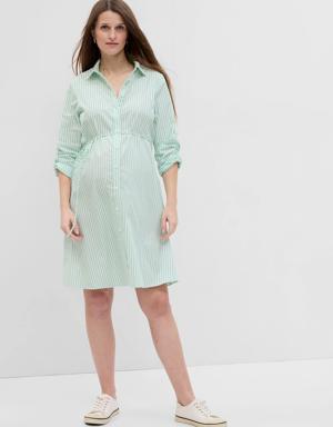 Maternity Tie-Front Shirtdress green