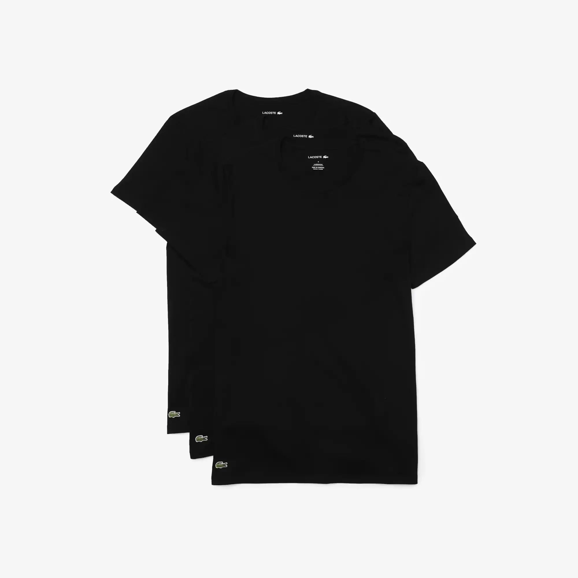 Lacoste Men's Crew Neck Plain Cotton T-Shirt 3-Pack. 2