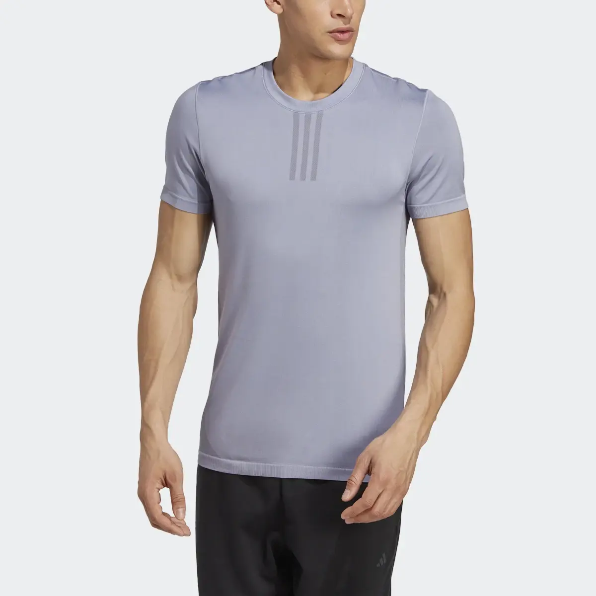 Adidas AEROKNIT Yoga Base Seamless Training T-Shirt. 1