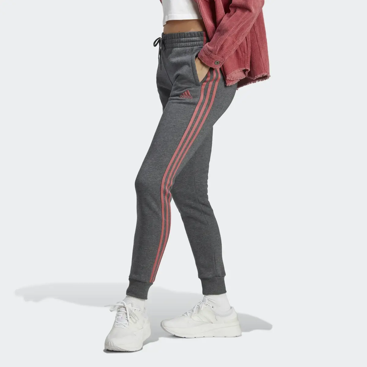 Adidas Essentials Fleece 3-Stripes Joggers. 1