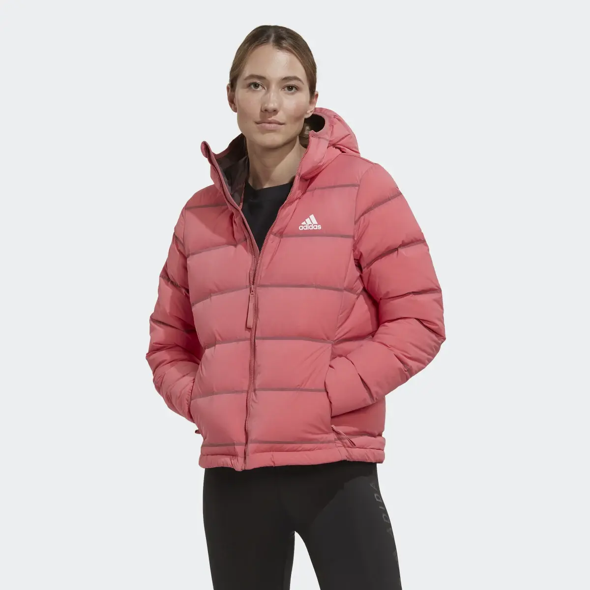 Adidas Helionic Stretch Hooded Down Jacket. 2