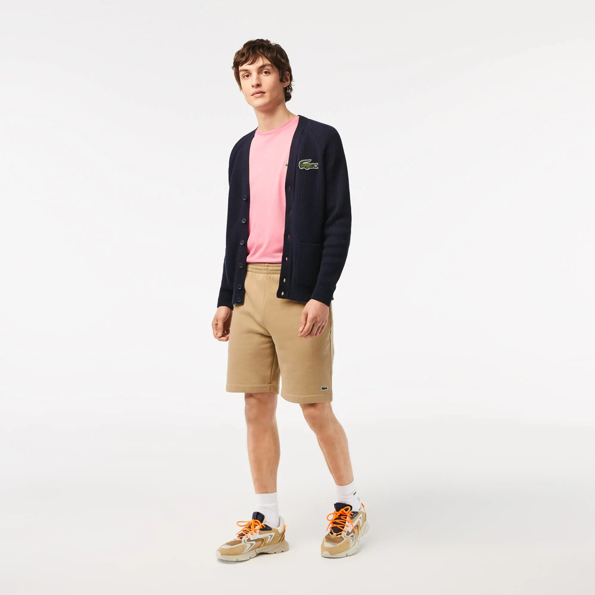 Lacoste Men's Organic Brushed Cotton Fleece Shorts. 1