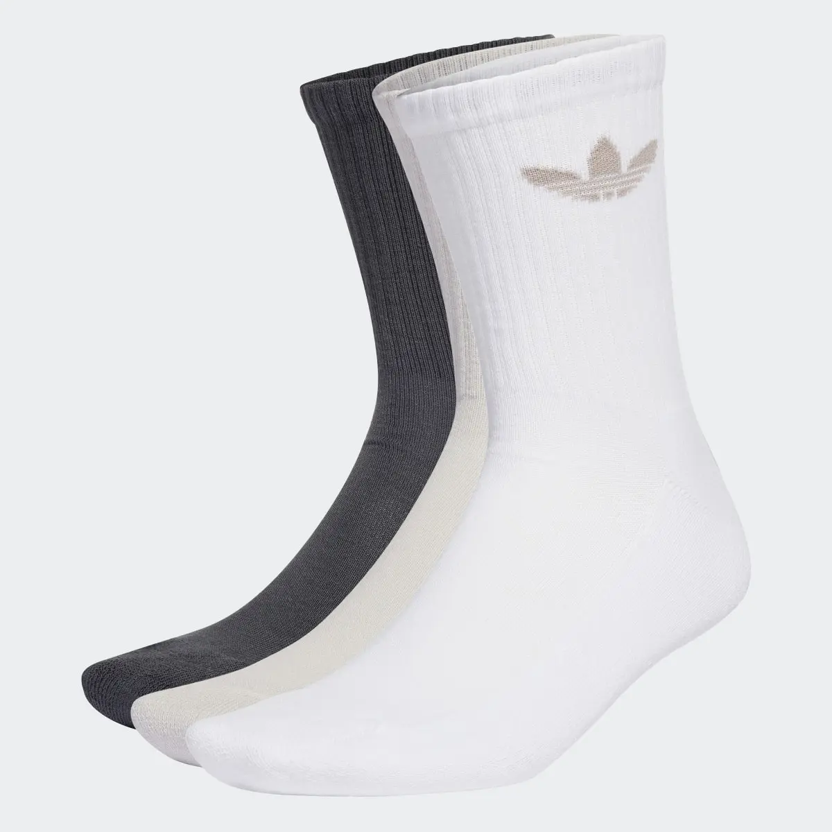 Adidas Cushioned Mid-Cut Trefoil Socks 3 Pairs. 1