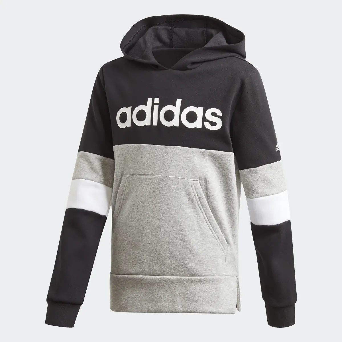 Adidas Linear Colorblock Hooded Fleece Sweatshirt. 1