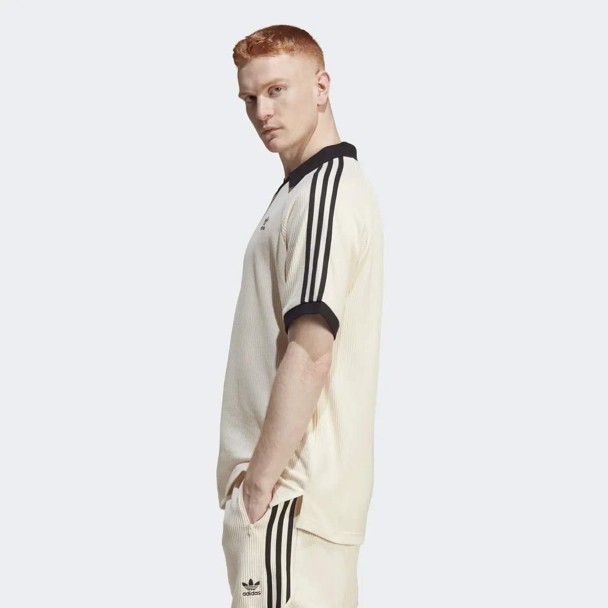 Adidas Adicolor Classics Waffle Polo Shirt. 3