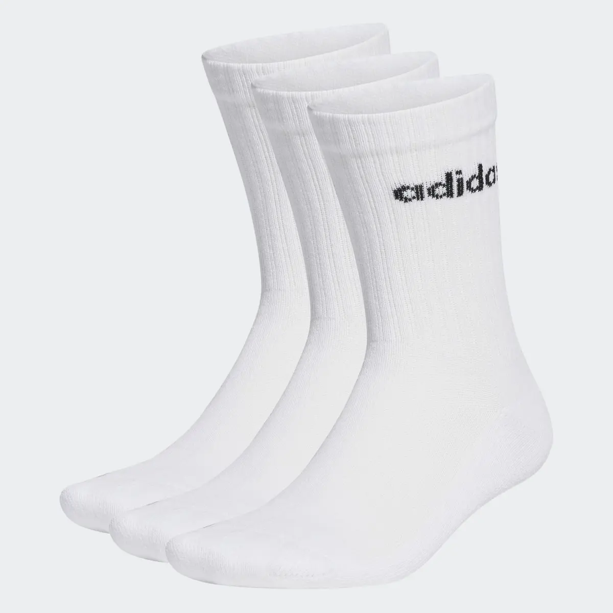 Adidas Linear Crew Cushioned Socks 3 Pairs. 2