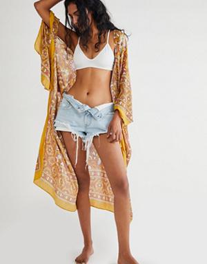 Magic Dance Border Print Kimono