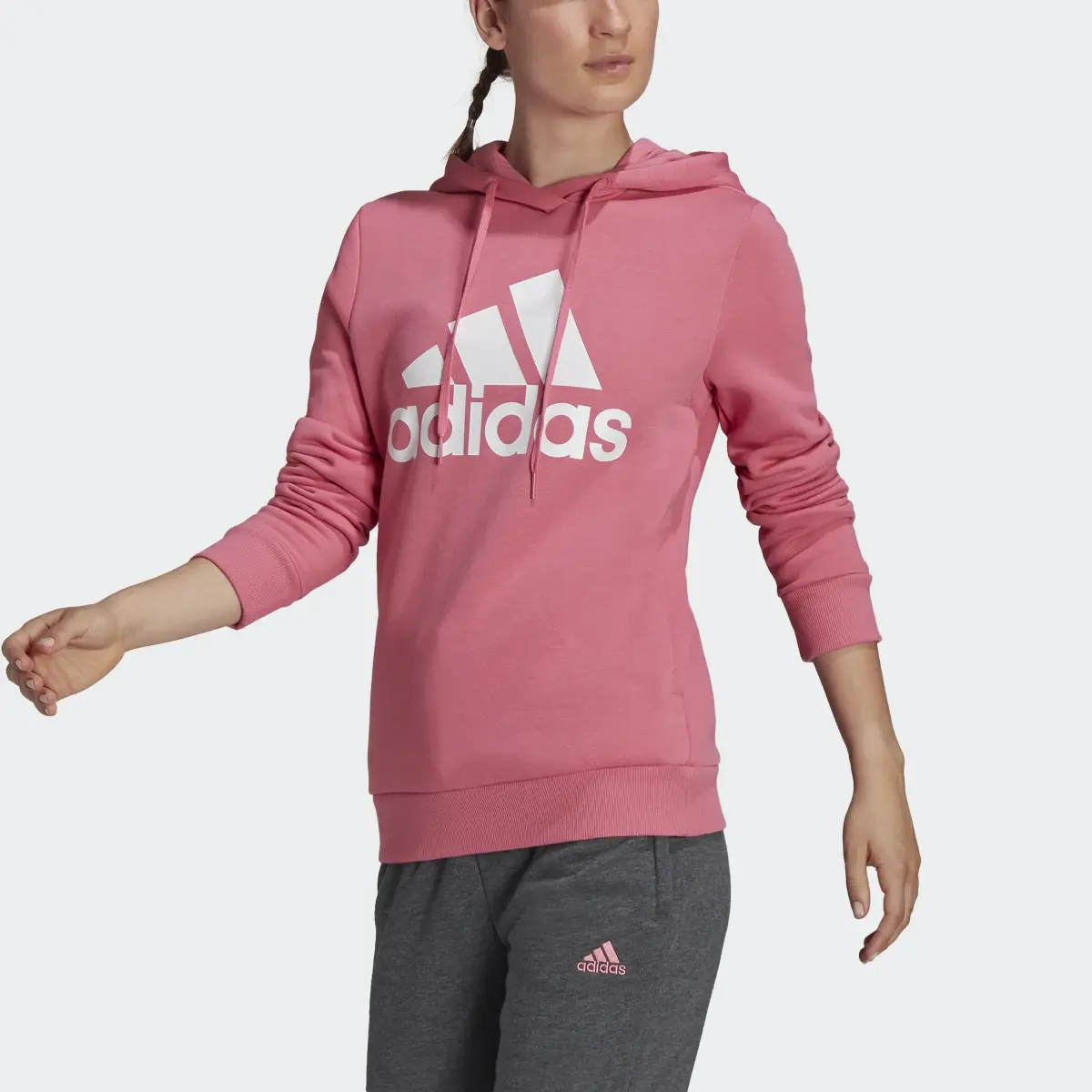Adidas Essentials Logo Fleece Hoodie. 1
