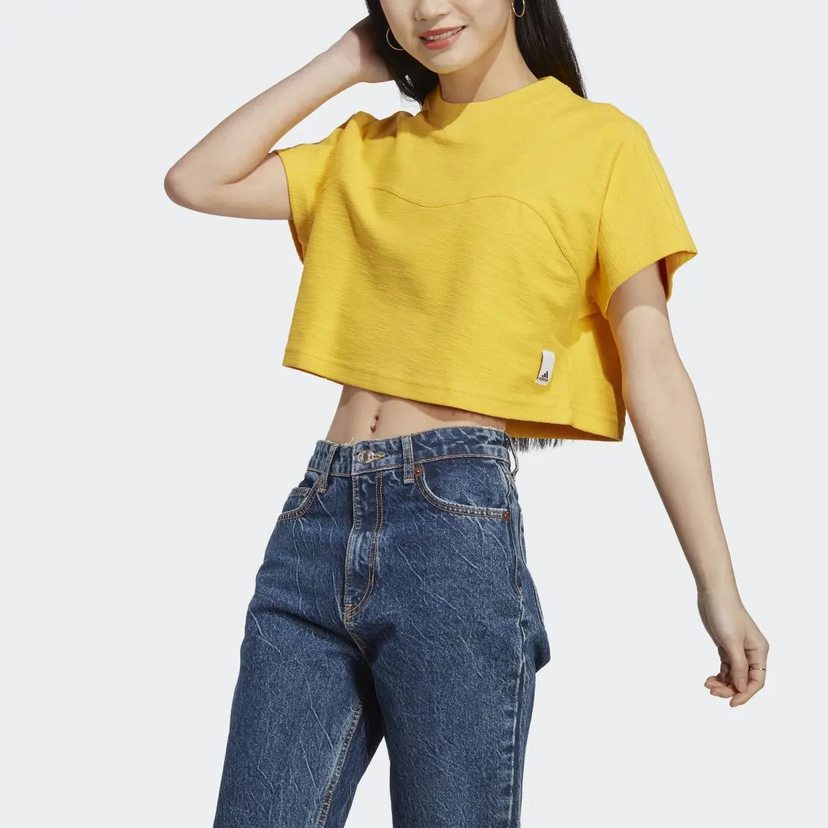 Adidas Lounge Terry Loop Crop Top. 1