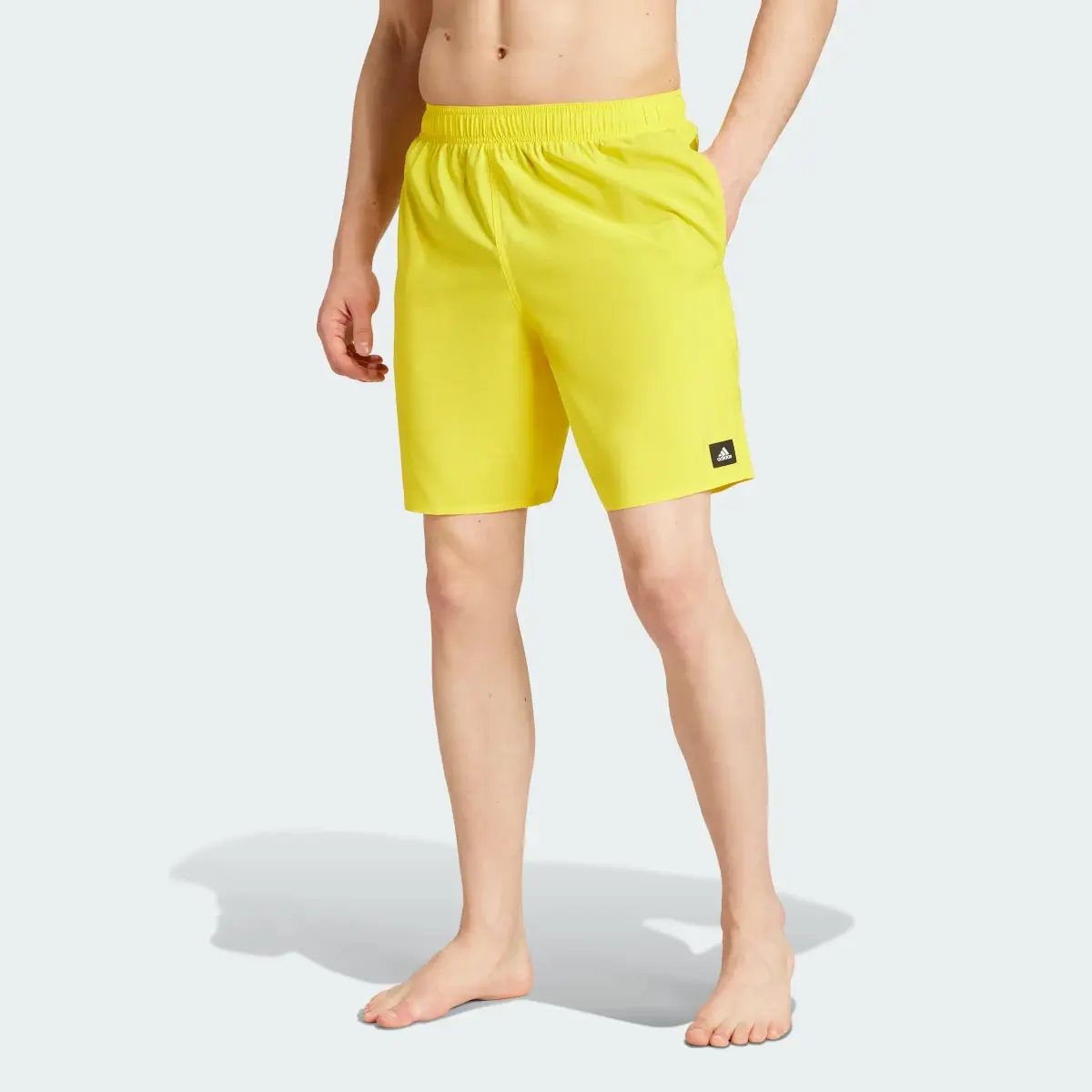 Adidas Solid CLX Classic-Length Swim Shorts. 1