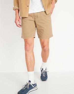 Straight Lived-In Khaki Non-Stretch Shorts for Men - 9-inch inseam
