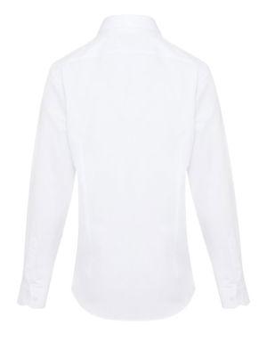 Beyaz D. 1 Comfort Fit Uzun Kol Pamuklu Desenli Klasik Gömlek