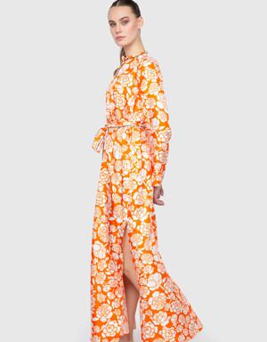 Floral Patterned Ankle-Length Dress