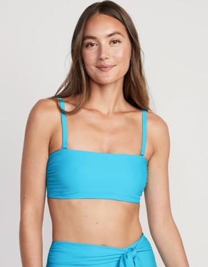 Matching Bandeau Bikini Swim Top for Women blue