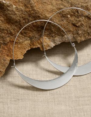 Crescent Hinged Hoop Earrings &#124 Aureus + Argent silver