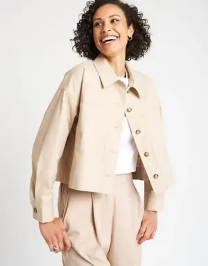 Cotton Twill Cropped Jacket
