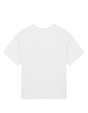 Beyaz Logo Detaylı Erkek Çocuk T-shirt