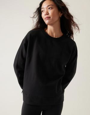 Athleta Retroplush Crewneck Sweatshirt black