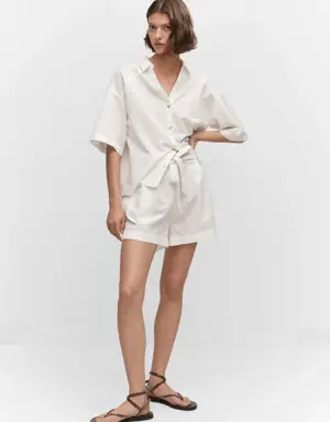 Cotton linen shorts