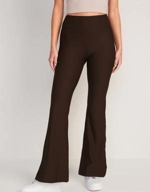 Extra High-Waisted PowerSoft Rib-Knit Flare Pants for Women brown
