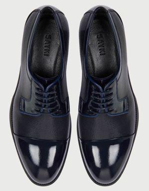 Lacivert %100 Deri Klasik Rugan Ayakkabı