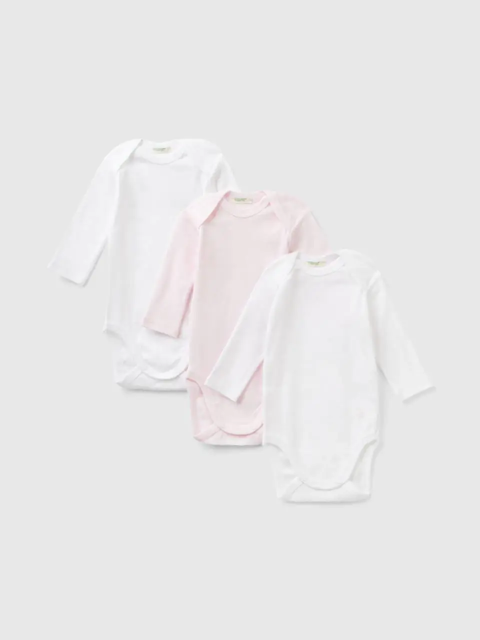 Benetton three solid color bodysuits in organic cotton. 1