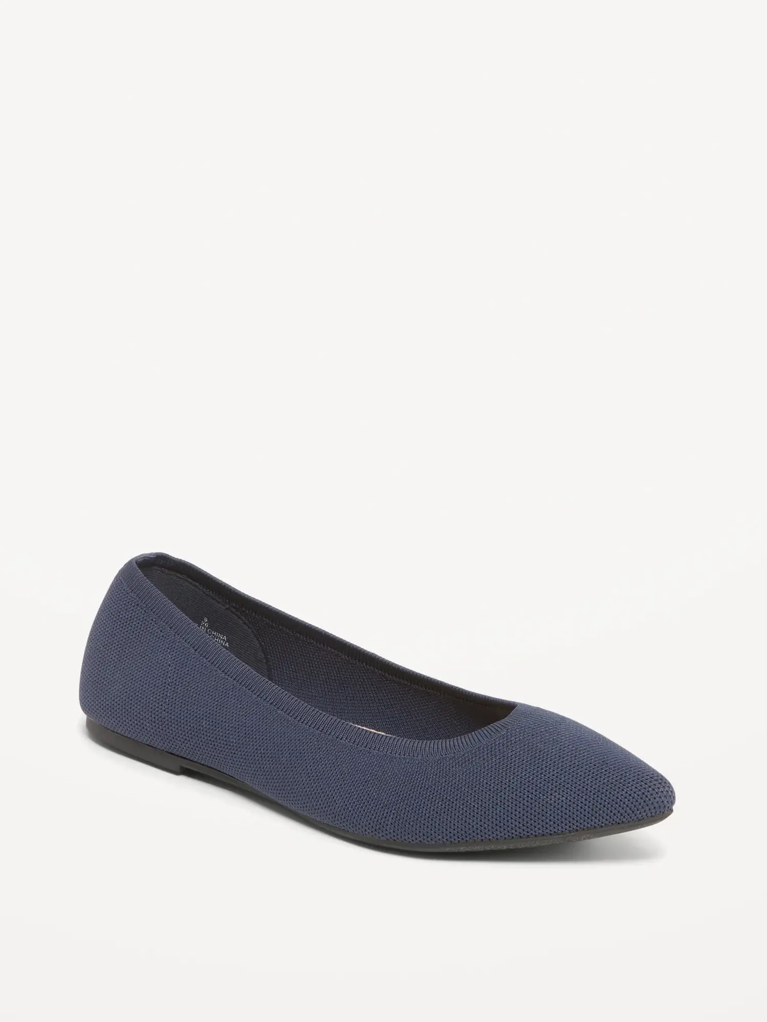 Old Navy Soft-Knit Pointed-Toe Ballet Flats blue. 1