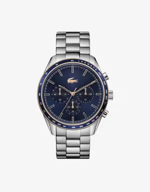 Reloj Boston azul marino con cronógrafo y correa de acero inoxidable