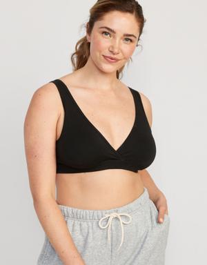 Old Navy Maternity Cross-Front Cotton Nursing Bralette black