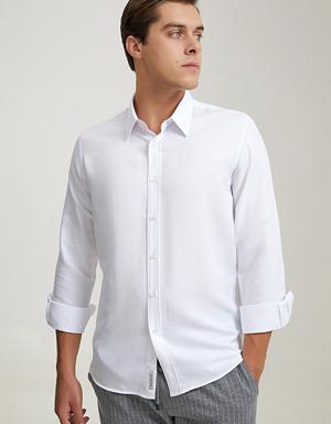 Tween Slim Fit Beyaz Düz Gömlek