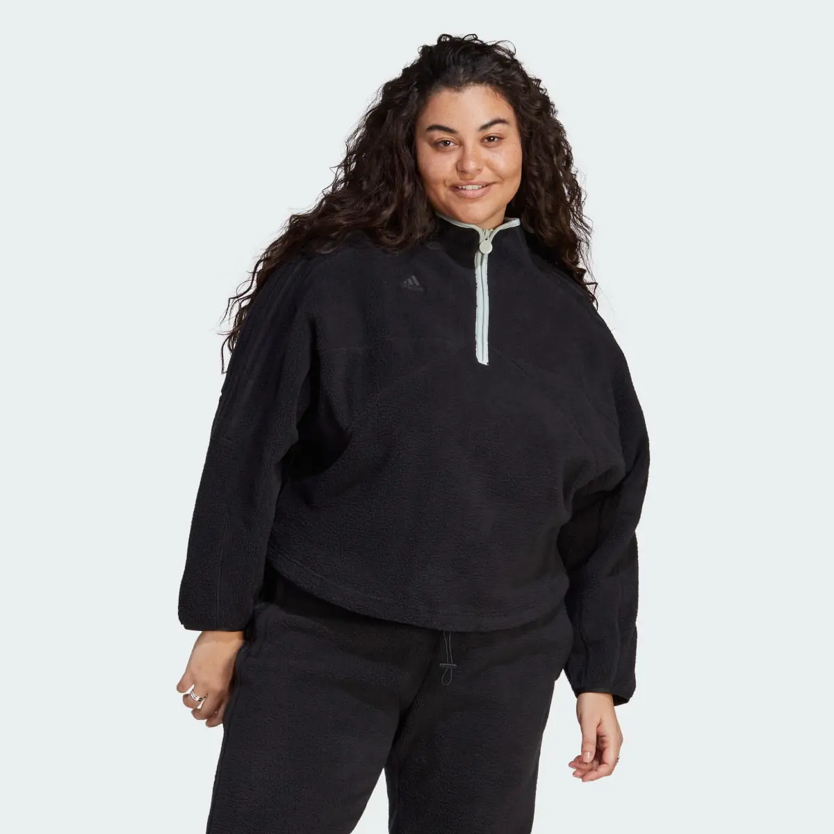 Adidas Tiro Half-Zip Fleece Sweatshirt (Plus Size). 2