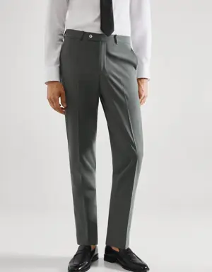 Wool slim-fit suit trousers
