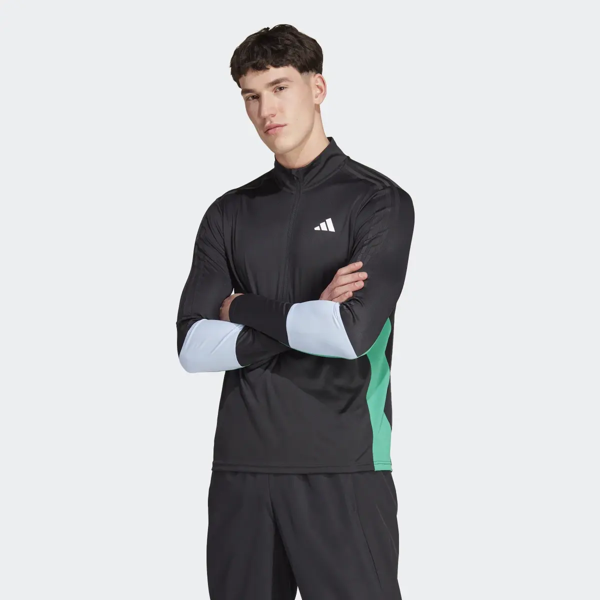 Adidas Training Colorblock Quarter-Zip Long-Sleeve Top. 2