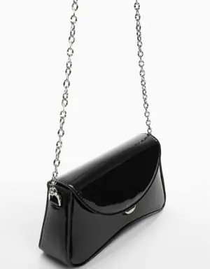 Patent leather chain handbag