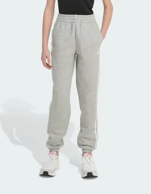 Elastic Waistband 3-Stripe Cotton Fleece Jogger