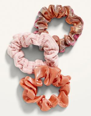 Hair Scrunchie 3-Pack for Girls pink
