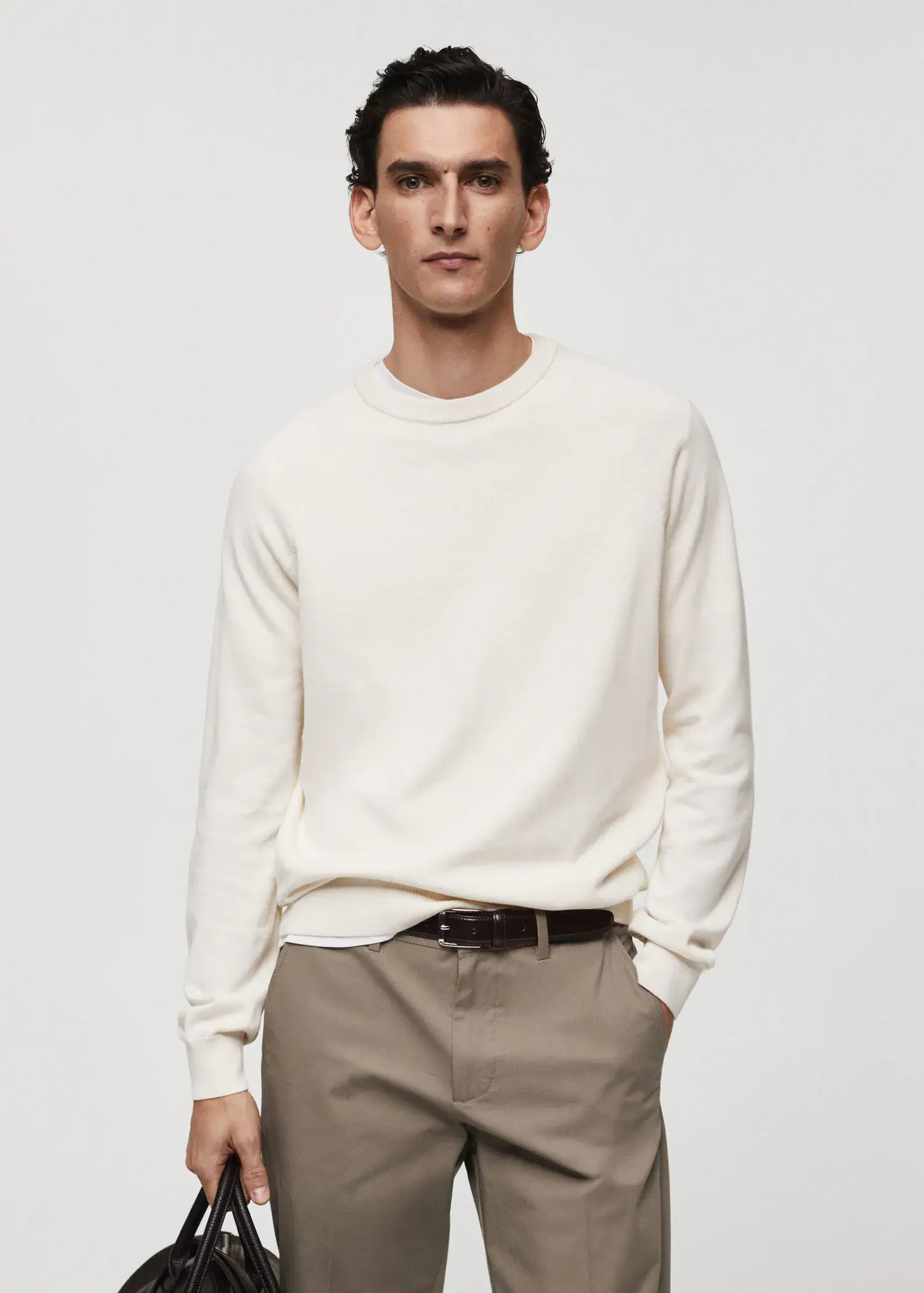 Mango Fine-knit cotton sweater. 1