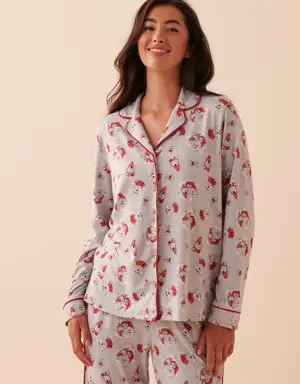 Mouse Print Super Soft Button-down Shirt