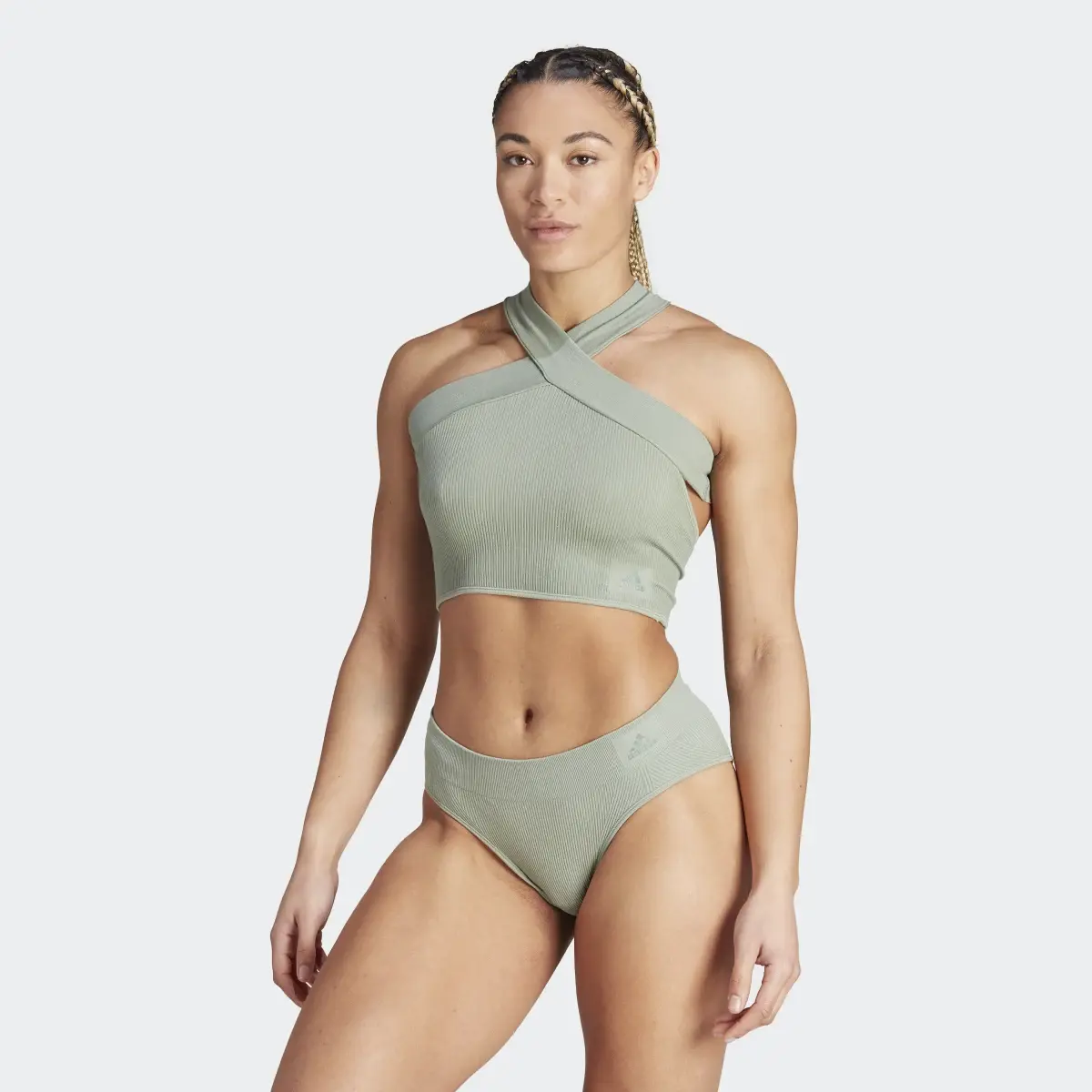 Adidas Reggiseno Ribbed Active Seamless Halter. 2