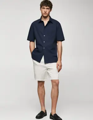 Regular-fit cotton short sleeve shirt